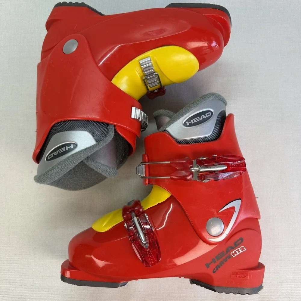 Head Carve HT2 Kids‎ Ski Boots Mondo 20.5 - Size 2.5 Red Yellow